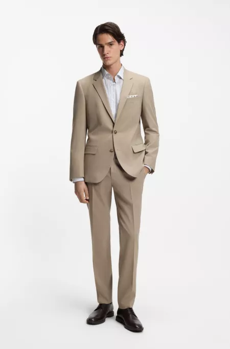 Two-piece slim-fit suit in stretch cloth