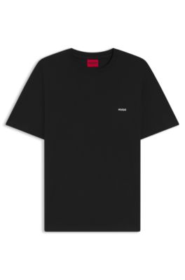 Camiseta de punto de algod&oacute;n con gr&aacute;fico en la espalda, Negro