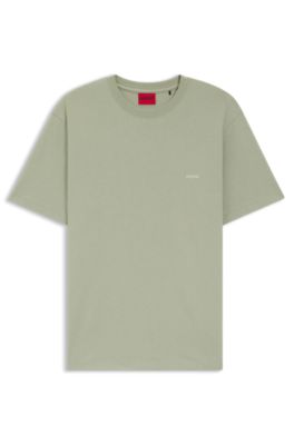 Cotton-jersey T-shirt with rear graphic, Light Green