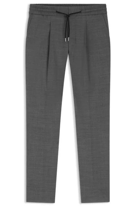 Slim-fit trousers in wool-blend sharkskin