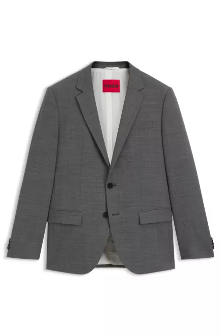Slim-fit jacket in wool-blend sharkskin