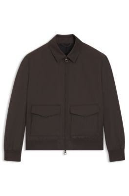 BECKHAM x BOSS jacket in water-repellent twill, Light Brown