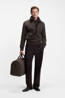 BECKHAM x BOSS jacket in water-repellent twill, Light Brown
