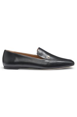 Mocasines de piel con detalle de monograma Double&nbsp;B, Negro