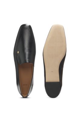 Mocasines de piel con detalle de monograma Double&nbsp;B, Negro