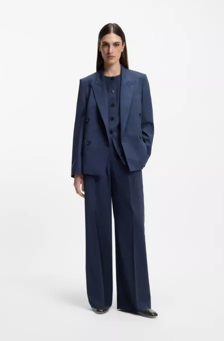 Leather loafers with square toe