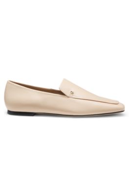 Mocasines de piel con detalle de monograma Double&nbsp;B, Blanco
