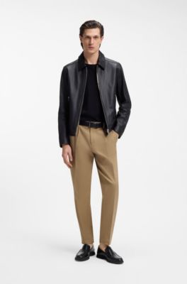 Mocassins en cuir avec logo en relief, Noir