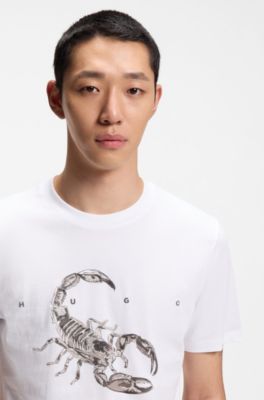 Camiseta de punto de algod&oacute;n con logo espaciado, Blanco