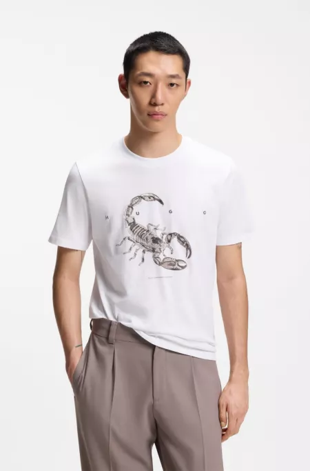 Cotton-jersey T-shirt with spaced-out logo