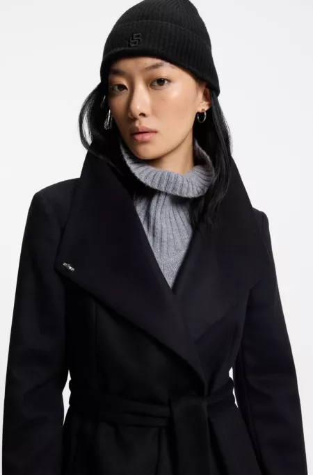 Wool-cashmere beanie hat with Double B monogram