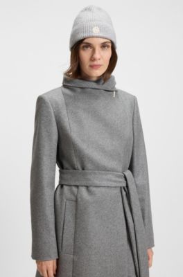Gorro de punto de lana de cashmere con monograma Double&nbsp;B, Gris claro
