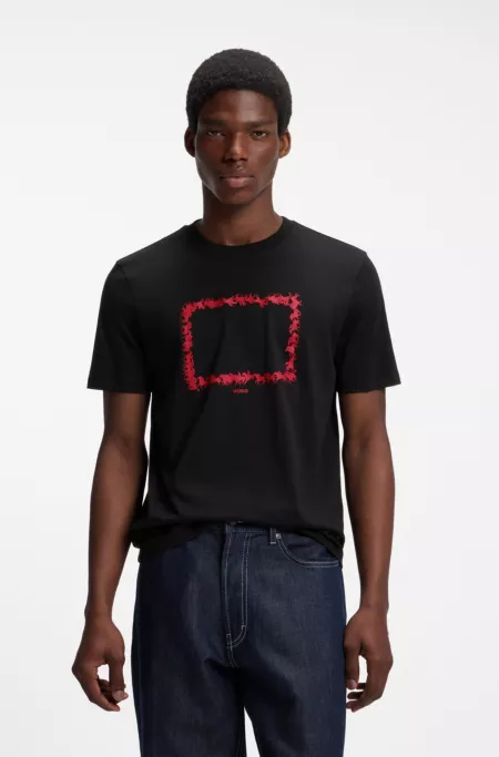 Cotton-jersey T-shirt with printed artwork