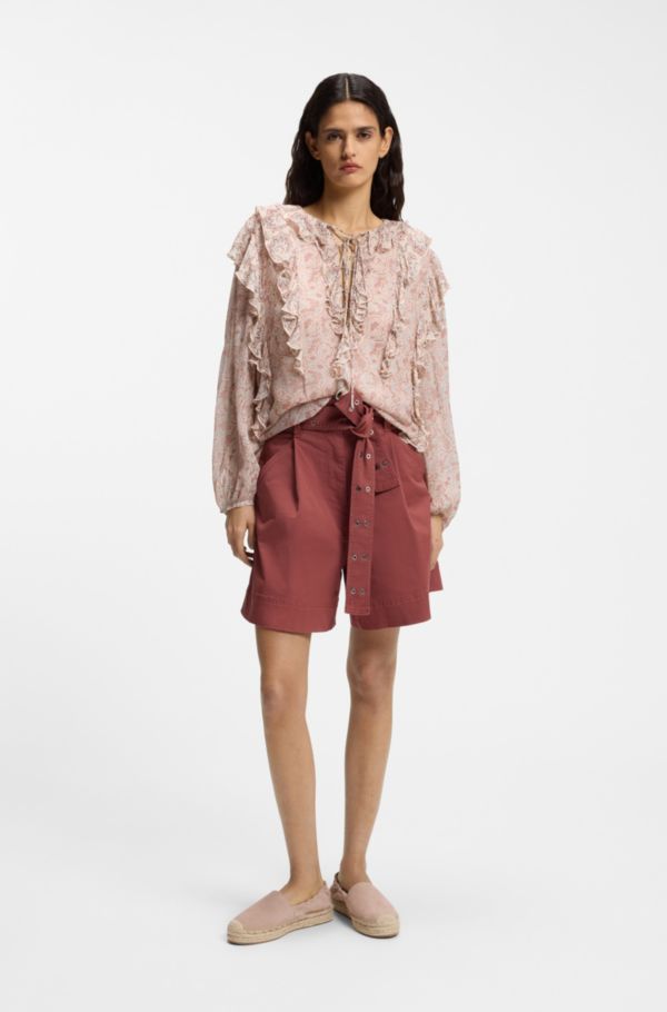 Printed regular-fit blouse in crepe Georgette - image 2