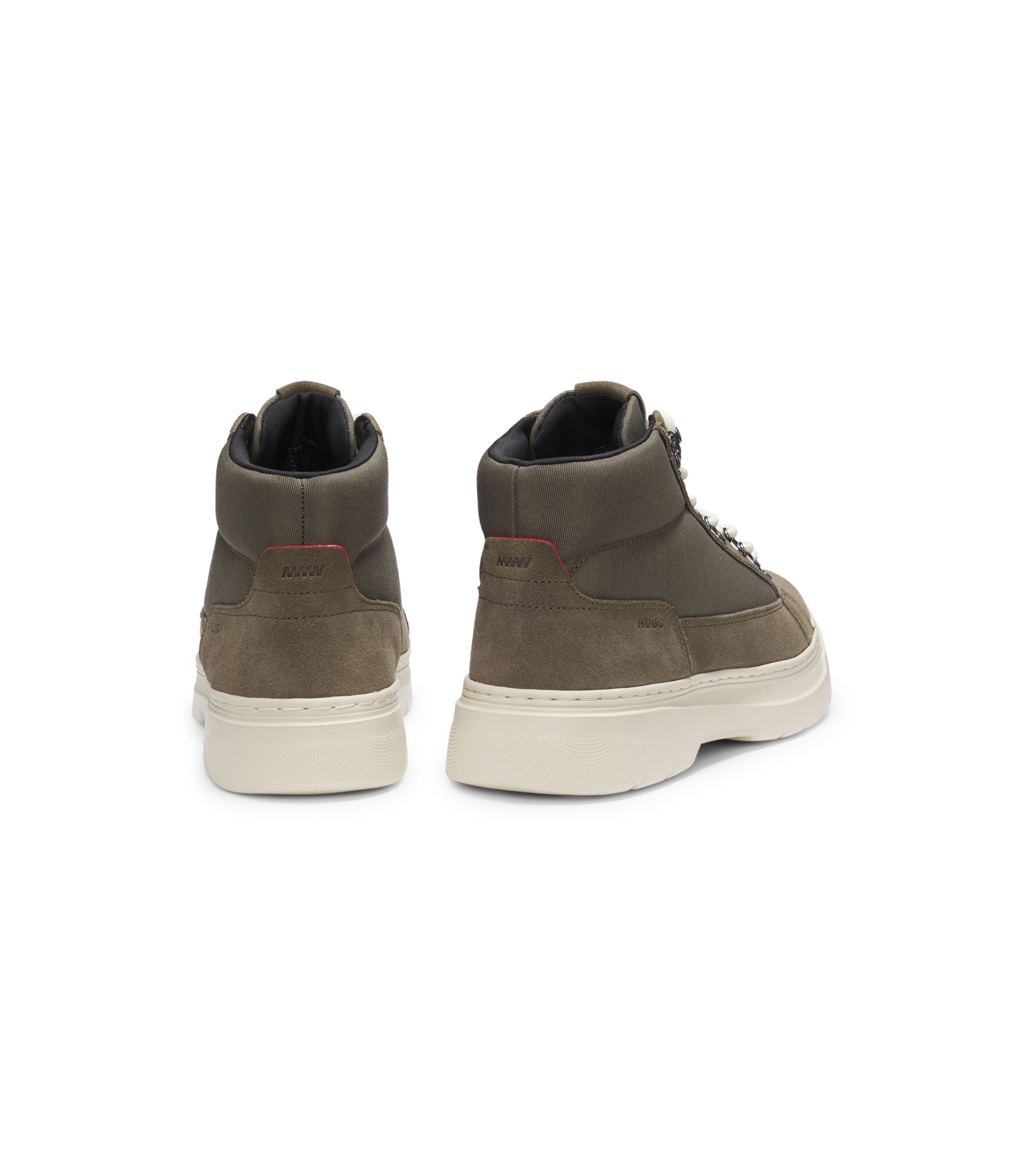 HUGO - Canvas boots with suede trims - Light Green