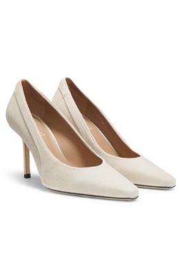 Comfort-insole pumps in suede, Light Beige
