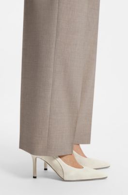 Zapatos de tac&oacute;n de ante con plantilla c&oacute;moda, Beige claro