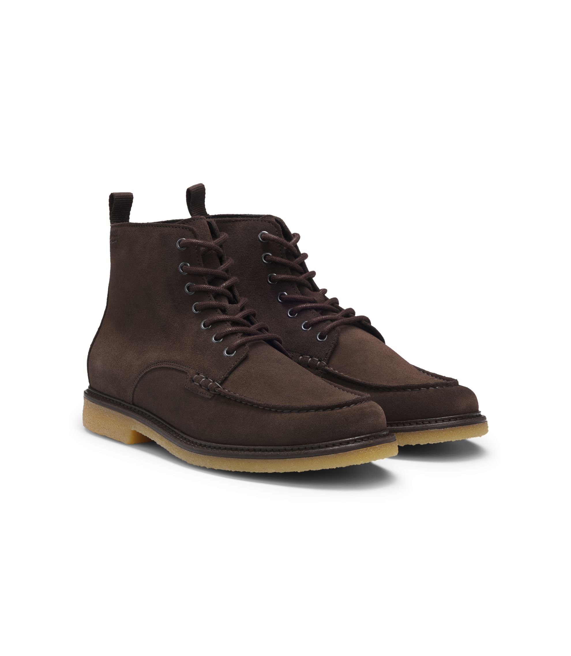 Hugo Boss Boots Mens Size 8.5 Brown Suede Lace Up Cap Toe Brogue Made in Italy HUGO BOSS Cap Toe Brogue Derby Brown Made in Italy P2850  main image 2