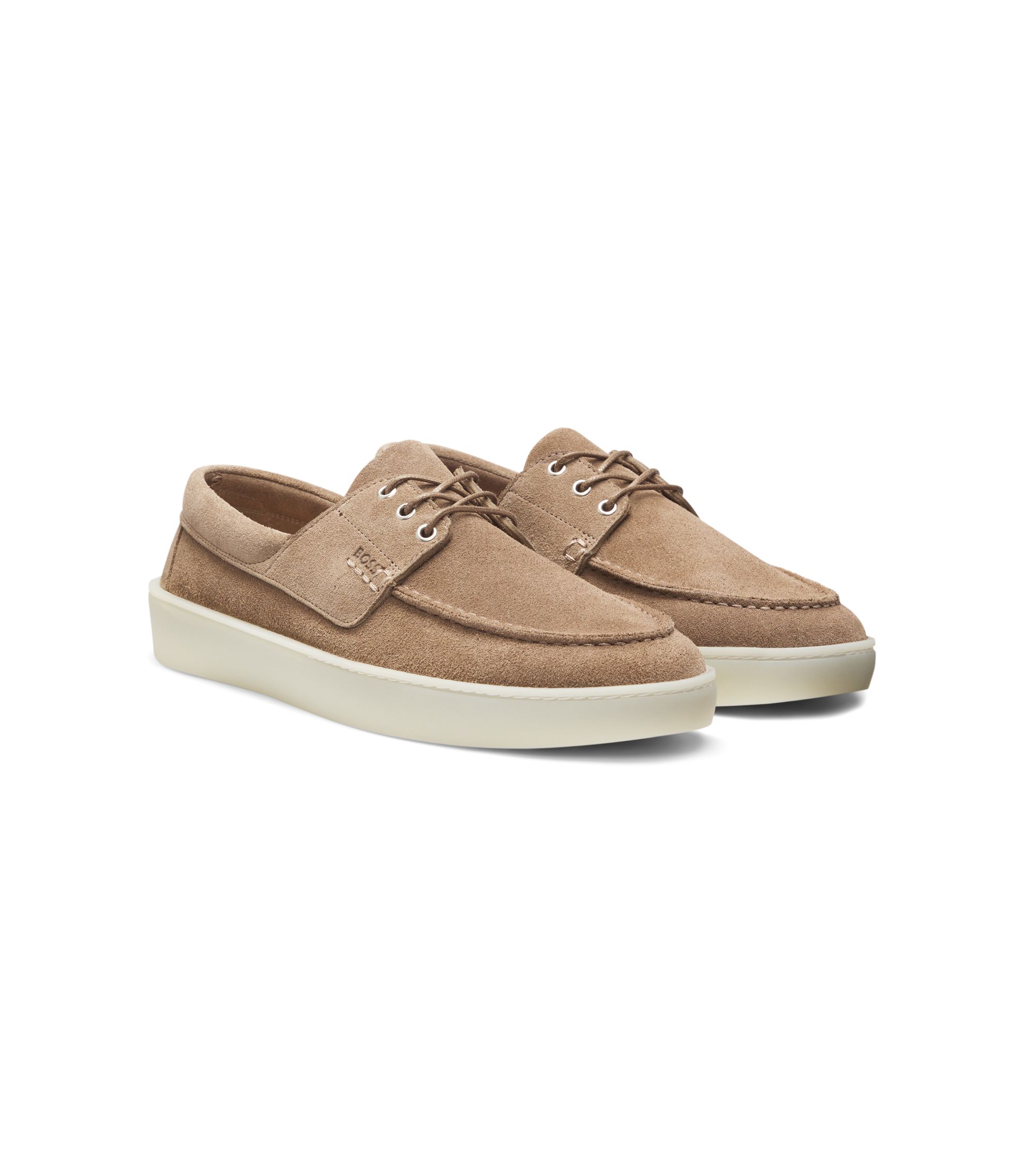 BOSS - Suede loafers with slightly translucent sole - Beige