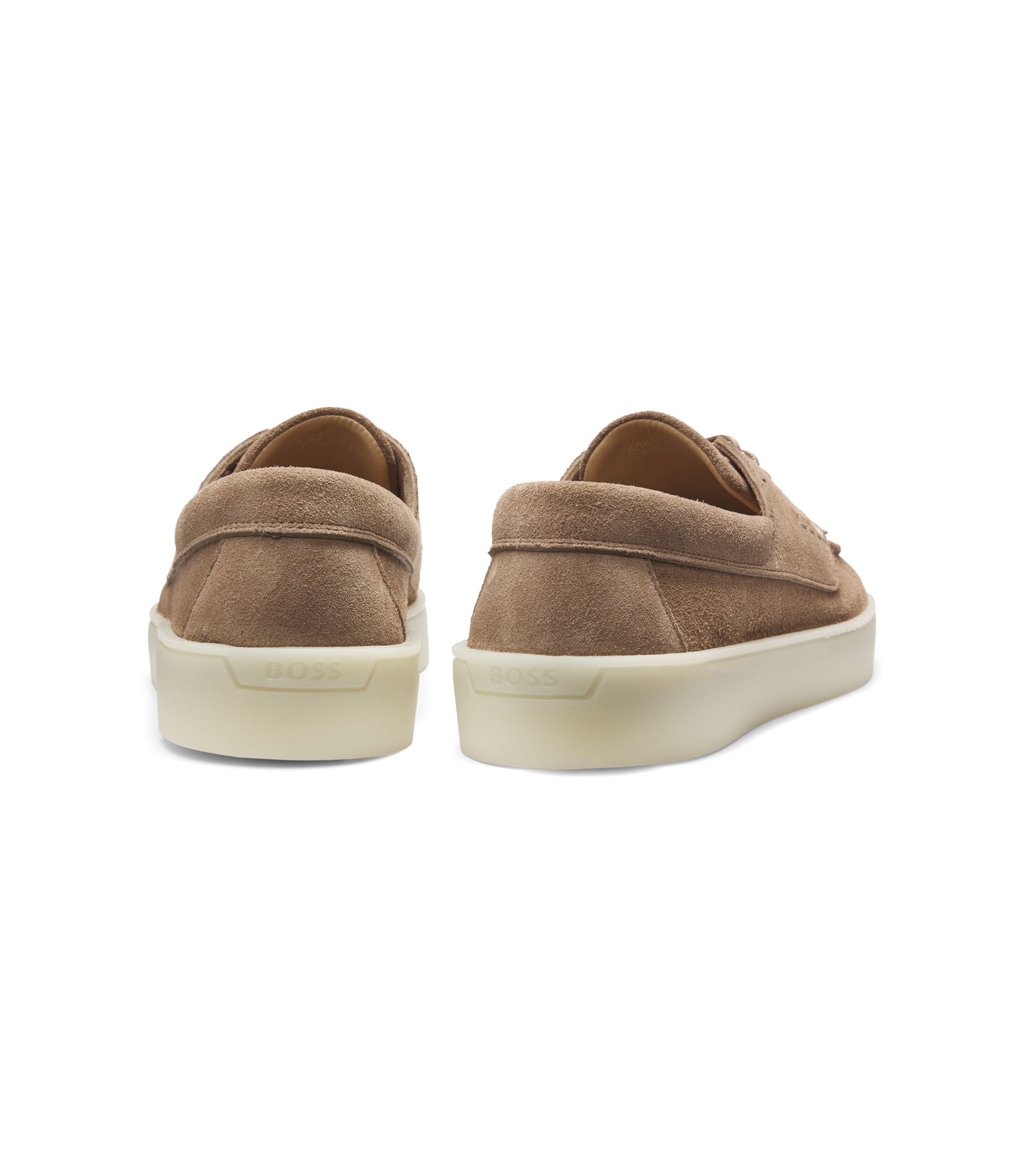 BOSS - Suede loafers with slightly translucent sole - Beige