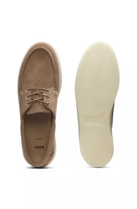 Suede loafers with slightly translucent sole