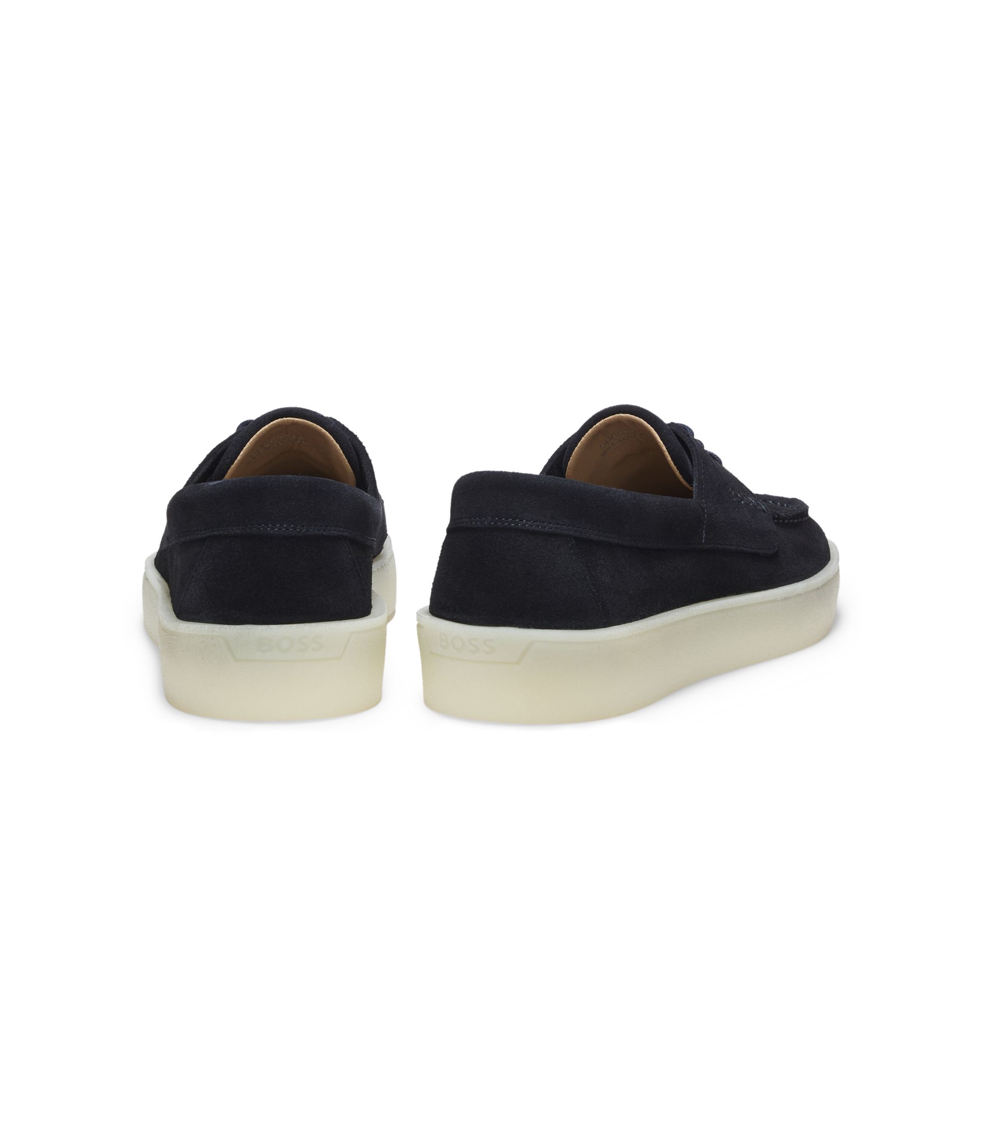 BOSS - Suede loafers with slightly translucent sole - Dark Blue display picture 1