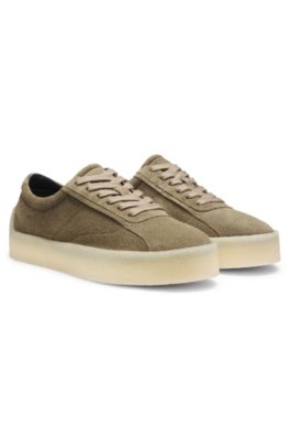 Suede Derby shoes with crepe rubber outsole, Green