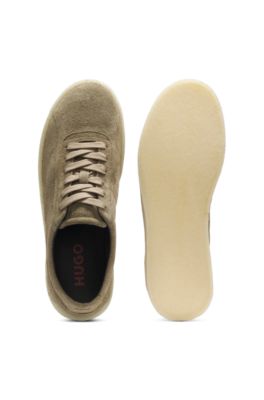 Suede Derby shoes with crepe rubber outsole, Green