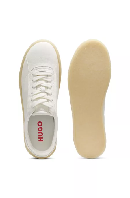 Leather Derby shoes with crepe rubber sole