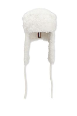 BOSS x Steiff wool-blend hat with teddy trims, White
