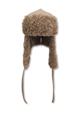 BOSS x Steiff wool-blend hat with teddy trims, Light Brown
