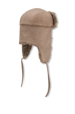 BOSS x Steiff wool-blend hat with teddy trims, Light Brown