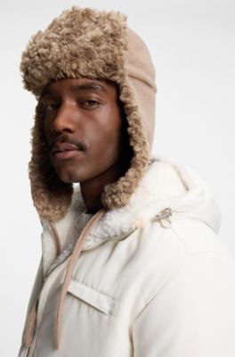 BOSS&nbsp;x&nbsp;Steiff Chapka avec finitions en peluche, Brun chin&eacute;