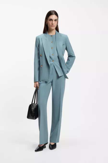 Wedge-heel mules in leather