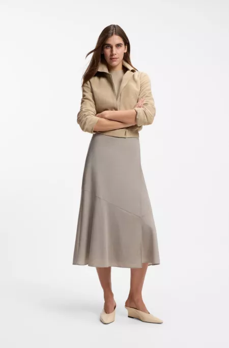 Wedge-heel mules in leather