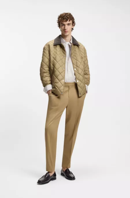 Leather loafers with penny trim