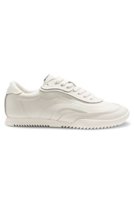 Deportivas de piel con logo grabado, Blanco