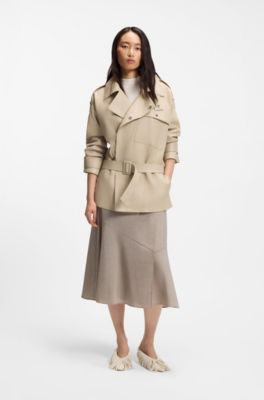 Mules de ante con flecos, Beige claro