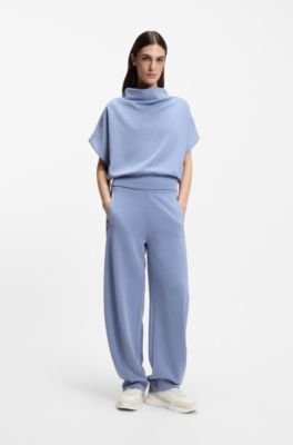 Baskets en m&eacute;lange de mati&egrave;res avec double B, Blanc