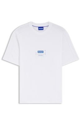Cotton-jersey T-shirt with workwear logo label, White