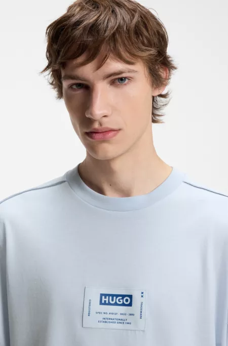 Cotton-jersey T-shirt with workwear logo label