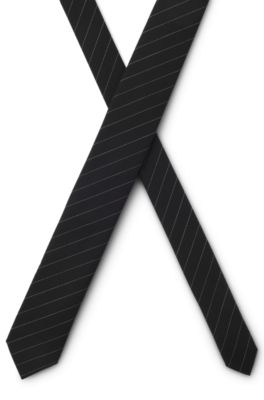 Tie with diagonal stripe, Black