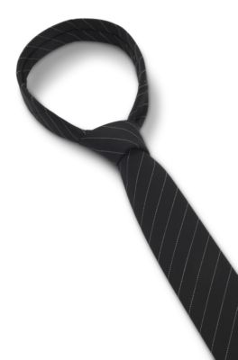 Tie with diagonal stripe, Black