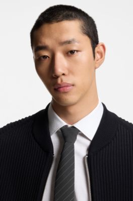 Tie with diagonal stripe, Black