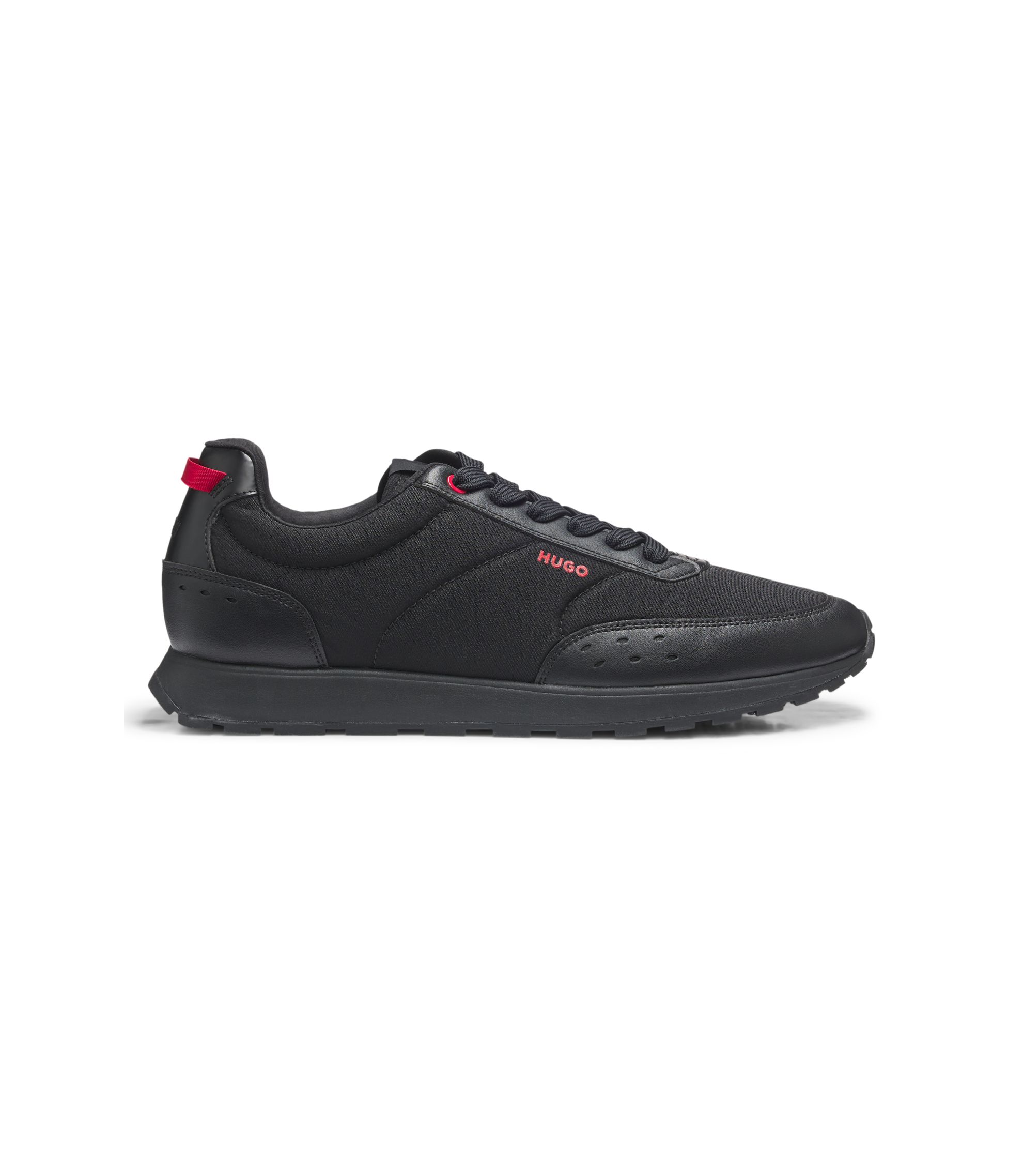 EU39 Hugo Boss Cedric Golf Trainers ブラック HUGO - Running-inspired trainers with zigzag detailing - Black