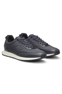 Deportivas estilo running con detalle en zigzag, Azul oscuro
