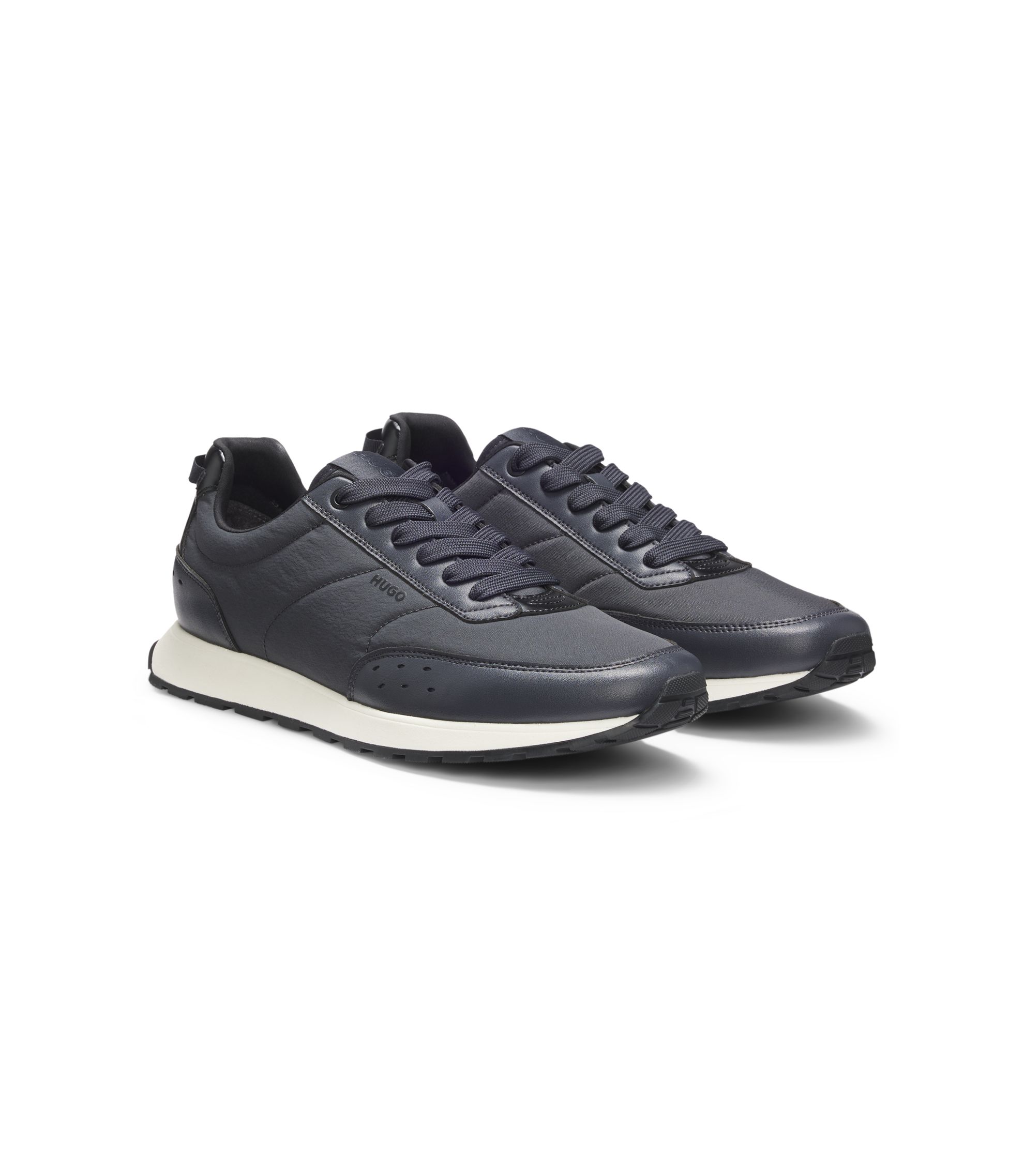 HUGO - Running-inspired trainers with zigzag detailing - Dark Blue