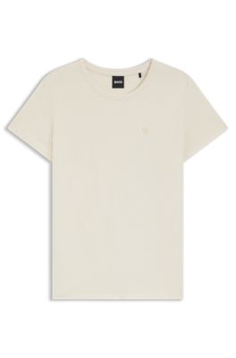 Cotton-jersey slim-fit T-shirt with Double B monogram, White