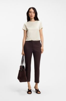 Camiseta slim fit de punto de algod&oacute;n con monograma Double&nbsp;B, Blanco