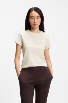 Cotton-jersey slim-fit T-shirt with Double B monogram, White